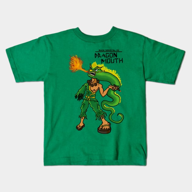 MASK Series No. 02 Dragon Mouth T-Shirt Kids T-Shirt by PsychoRagdoll